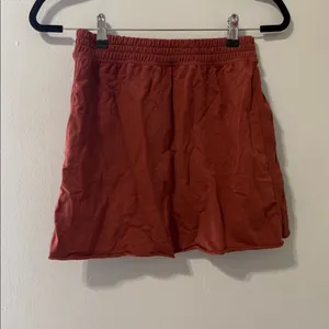 Aerie Orange Red Wine Ribbed Pull On Mini Sweatshirt Material Skirt Sz XXS thumbnail 5