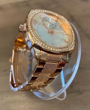 NEW BRONZE Crystal Lady Luxe Watch Stainless Steel Band Classic Quartz Time thumbnail 1