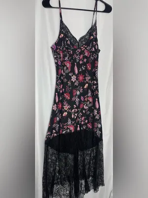 Y2K Lace Floral Maxi Dress Dark Romance Small WhimsyGoth Fairy Grunge NWOT thumbnail 6