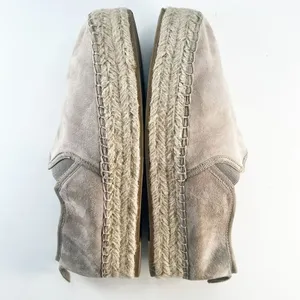 Sam Edelman Carrin Grey Taupe Suede Espadrille Platform Flats Shoes Women 9 thumbnail 6