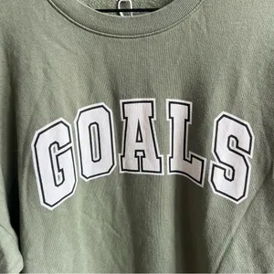 Z Supply NWT Olive Green 'GOALS' Oversized Crewneck Sweatshirt Size Medium thumbnail 7
