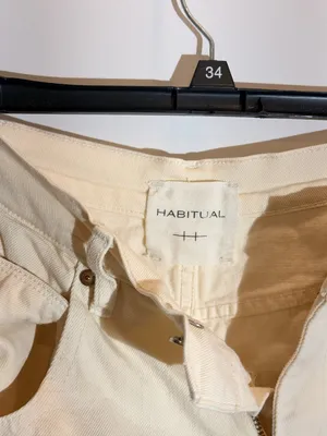 Habitual Ivory High Rise Wide Leg Straight Jeans Cream Denim Pants 27 US 4 thumbnail 9