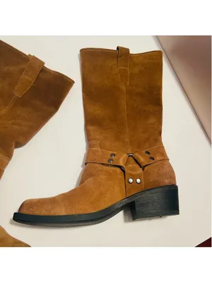 Steve Madden RUSKIN Moto boots Brown Chestnut Suede Leather country Cowgirl 8M thumbnail 8