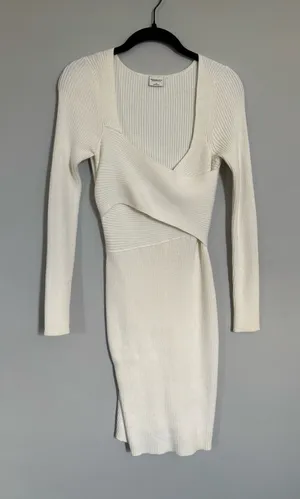 Abercrombie & Fitch Cream Long Sleeve Dress thumbnail 1