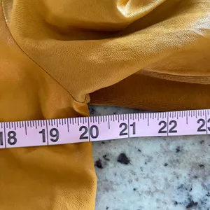Transit Par Such Leather Jacket for Women Mustard Yellow Unlined Snap Tie Size 4 thumbnail 8