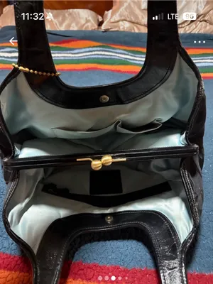 Coach Black Y2K Signature Canvas kisslock Hobo Bag with Leather Trim thumbnail 3
