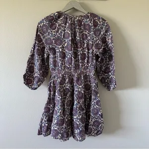 J.Crew Palermo Smocked Waist Mini Dress in Floral Bouquet Linen Sail Blue NEW thumbnail 3