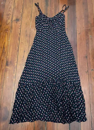 Reformation Long Dress Tie Front thumbnail 1