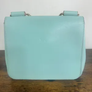 Chloé Elsie Shoulder Bag Small Turquoise Leather Chain Strap Rhinestone Gold thumbnail 12