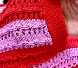 Scoop Red and Purple Striped Lightweight Sweater Top thumbnail 4