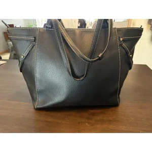 Lauren Ralph Lauren LRL Black Leather Sheldon Tote Handbag Shoulder Bag Purse thumbnail 2