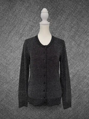 Gap Black Silver Metallic Sparkle Button Front Cardigan thumbnail 3