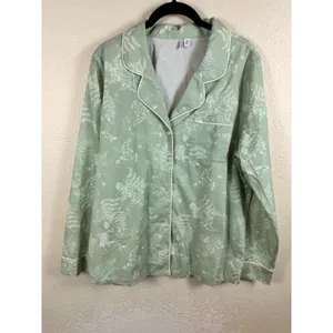 NWT Nordstrom Pajama Set Women‎ Medium Large Floral 100% Cotton Button Front thumbnail 7