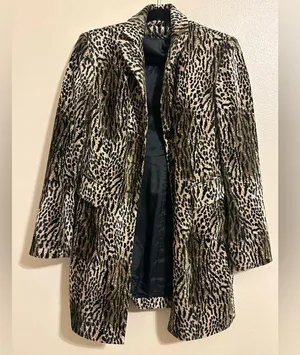 Vintage Epic New York Animal Print Cheetah Leopard Coat Jacket S thumbnail 1