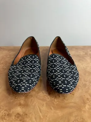 Madewell Black Linebreak Teddy Loafer Fabric Leather Lined Flat Shoes Size 9 thumbnail 3