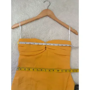 Lulus Gillian Yellow Pleated Strapless Mini Dress Size XS Sleeveless Party thumbnail 7