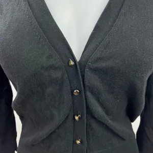 J.Crew Women's Black Long Sleeve V-Neck Button Up Cardigan Sweater Top Size S thumbnail 3