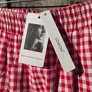 Lomon Red and White Gingham pajama Pants M thumbnail 6