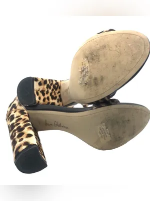 Sam Edelman Tan & Black "Yaro" Genuine Fur & Leather Animal Print Heels (6.5) thumbnail 10