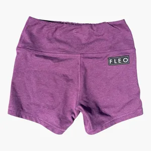 FLEO High Rise Biker Shorts Purple Heather Booty Shorts Small Athletic Gym Yoga thumbnail 3