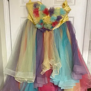 Strapless Multi Color Tulle Formal‎ Dress Size undefined thumbnail 1