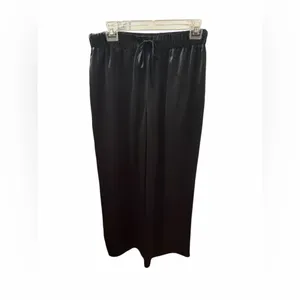 Topshop plain satin wide leg pants in black size 10 US‎ thumbnail 5