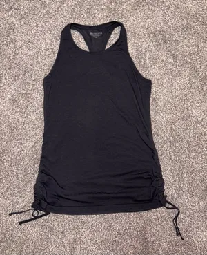 Athleta Black Racerback Ruched Tank XS thumbnail 1