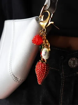 Gold and red farm berries keychain and handbag accessories thumbnail 6