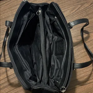 Coach Classic K1K 7434 Vintage Black Twill & Leather Carryall Bag thumbnail 3