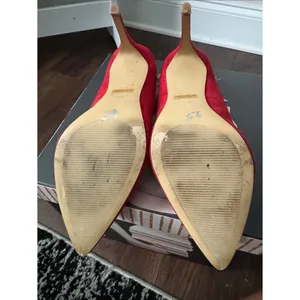 Marc Fisher Red Suede Pointed Toe Pumps thumbnail 6