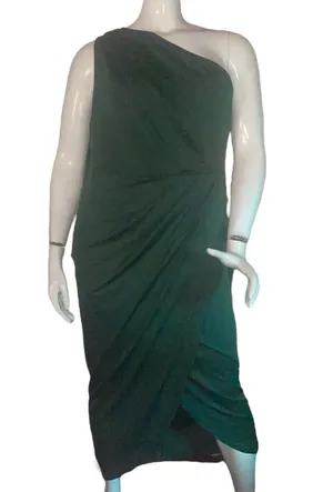 SheIn Dark Green One Shoulder Dress thumbnail 1