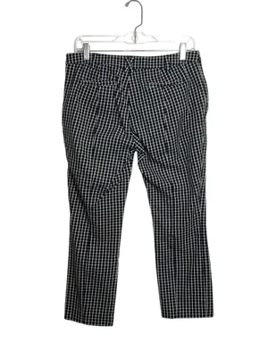 Essential Slim Black & White Plaid Print Cropped Pants thumbnail 8