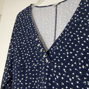 Free People Intimately navy blue floral long john romper pajama size large thumbnail 2