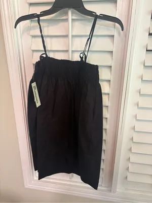 No Boundaries Black Cotton Smocked Poplin Mini Dress Size XXS thumbnail 3