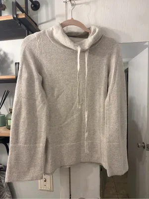 LOFT Cozy Women's Cream Cowl Neck Sweater thumbnail 1
