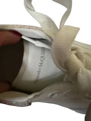 ALEXANDER MCQUEEN Women's White Pink Glitter Court Trainer Sneakers Sz 41/ US 11 thumbnail 5