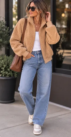 Beyond YogaBrave The Elements Sherpa Bomber jacket NEW XS thumbnail 1