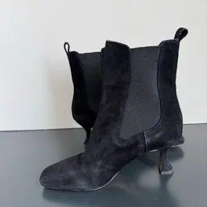 Sam Edelman Women’s Lani Terrazzo Black Suede Square Toe Chelsea Boot Size 7 thumbnail 3