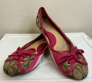 Coach Pink Janelle Signature Flats thumbnail 1