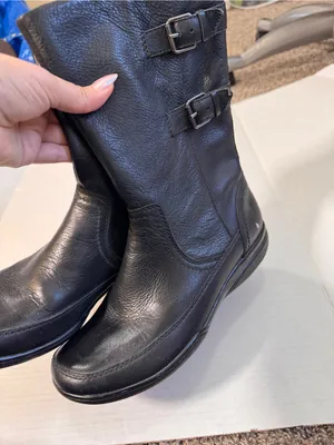 Clarks Black Leather Mid Calf Boots Womens 9.5 Fall Classic Comfort thumbnail 7