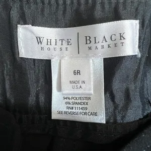 White House Black Market Wide Leg Trousers Solid Black Professional Stretch Sz 6 thumbnail 4