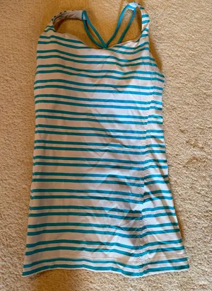 LULULEMON Blue and White Striped Tank Top thumbnail 1