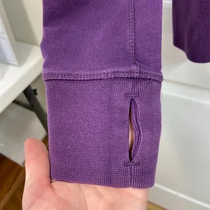 Women's purple thumb cutout deep pocket full‎ zip hooded athletic active jacket thumbnail 2