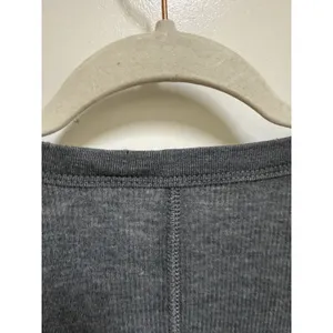 Aerie Womens Charcoal Gray Ribbed‎ Henley Long Sleeve Top Size Medium Slim Fit thumbnail 6