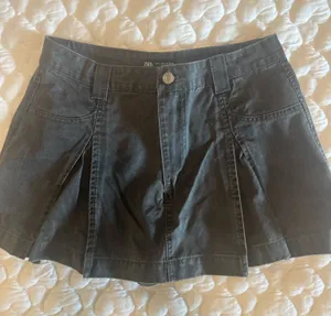 Zara coated denim skirt thumbnail 1