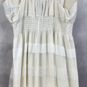 Stevie Lindsay Womens‎ Dress Large Cream Sheer Mesh Tiered Bridalcore Coquette thumbnail 5