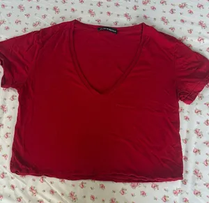 BRANDY MELVILLE Women's Red V‑Neck Crop Top thumbnail 1