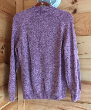 VINTAGE PINK PEARL BUTTON TURTLE NECK KNIT SWEATER Size L thumbnail 4