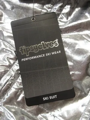 NWT Tipsy Elves Women's Silver Bullet Ski Suit Metallic Hooded 1-Piece M thumbnail 5