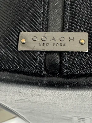 Coach Vintage Mercer Shoulder Bag Black Twill Body with Leather Accents thumbnail 6